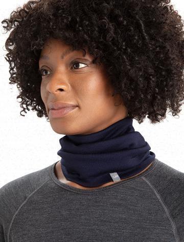 Midnight Navy Men's Icebreaker Unisex Merino Apex Chute Scarves | USA 1076YXFU